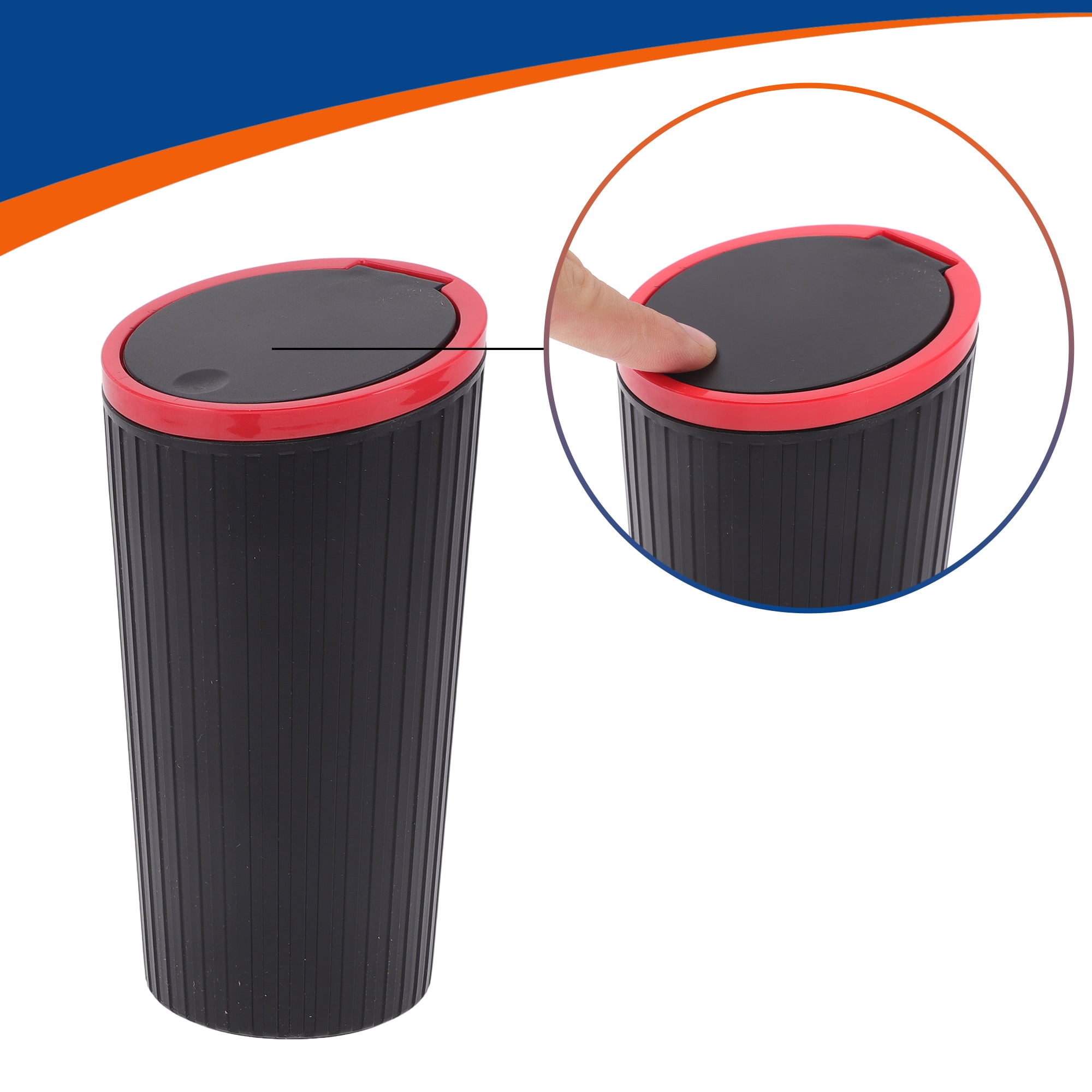 Unique Bargains Car Trash Can Trash Bin Portable 3.2x6.3in Height Plastic Red