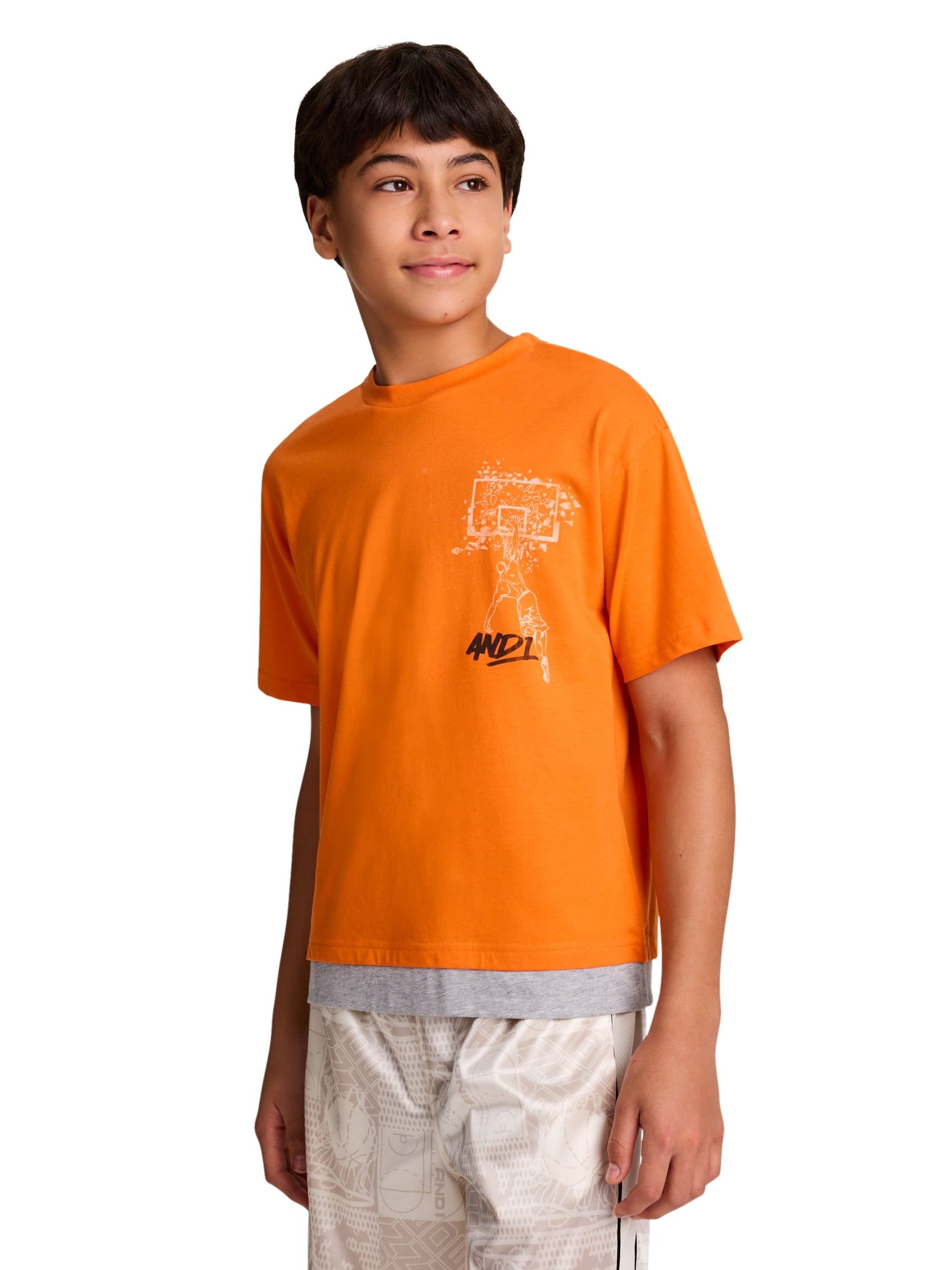 AND1 Boy's Double Play Short Sleeve T-Shirt, Sizes 4-18