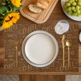 thumbnail image 4 of Brown Coffee Placemats Set of 6, Farmhouses Vintage Cup Plants Text Art Placemats for Dining Table, Place Mats for Kitchen Tabletop, Waterproof Wipeable Dining Table Mats Set, 4 of 9