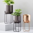 thumbnail image 4 of Soporte para macetas Cateissary decoración elegante Jardinera con soporte de metal desmontable negro, 4 of 6