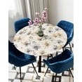 thumbnail image 5 of nqOlkjepod Watercolor Flowers Round Tablecloth, Fitted Table Cover with Elastic for 36"-44" Round Tables, Retro Farmhouse Botanical Floral Table Cloth Outdoor Dinning Party Waterproof Tablecloths, 5 of 6
