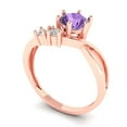 thumbnail image 2 of Clara Pucci 14K Rose Gold 0.87ct Alexandrite Three-Stone Ring for Women, 2 of 8