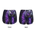 thumbnail image 3 of Pofeuu Purple Plant White Tiger Print Women's Athletic Shorts Running Workout Shorts Tummy Control Quick Dry Gym Shorts with Pockets Double layer sports shorts-Large, 3 of 7
