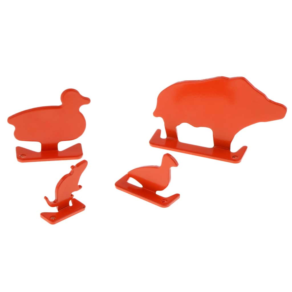 4pcs Metal Animal Silhouette Set Plinking Practice Target