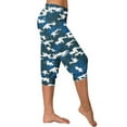 thumbnail image 6 of KIJBLAE Women's Activewear Yoga Pants Workout Running Tights Fitness Gym Sports Leggings Blue Camouflage Capri Pants with Pockets Blue XXXL, 6 of 6