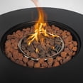 thumbnail image 7 of 30 Inch Round Propane Fire Table, Outdoor Fire Pit Table with Lid and Lava Rock, 40000BTU Steel Fire Pit Table for Patio, Garden, Backyard, Black, 7 of 7