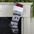 thumbnail image 2 of Northlight 21" Black, Gray and White Rustic Lodge Knit Christmas Stocking with High Pile Fleece Cuff, 2 of 4