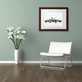 thumbnail image 2 of Trademark Fine Art "Cleveland Ohio Skyline Blue" Canvas Art by Michael Tompsett, White Matte, Wood Frame, 2 of 3