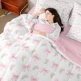 thumbnail image 4 of Castle Fairy Cartoon Bowknot Bedding Comforter Set,Romantic Flowers Queen Bedding Sets, 4 of 8
