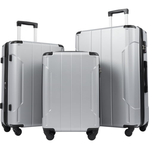 Merax Luggage Sets with TSA Locks, 3 Piece Lightweight Expandable ...