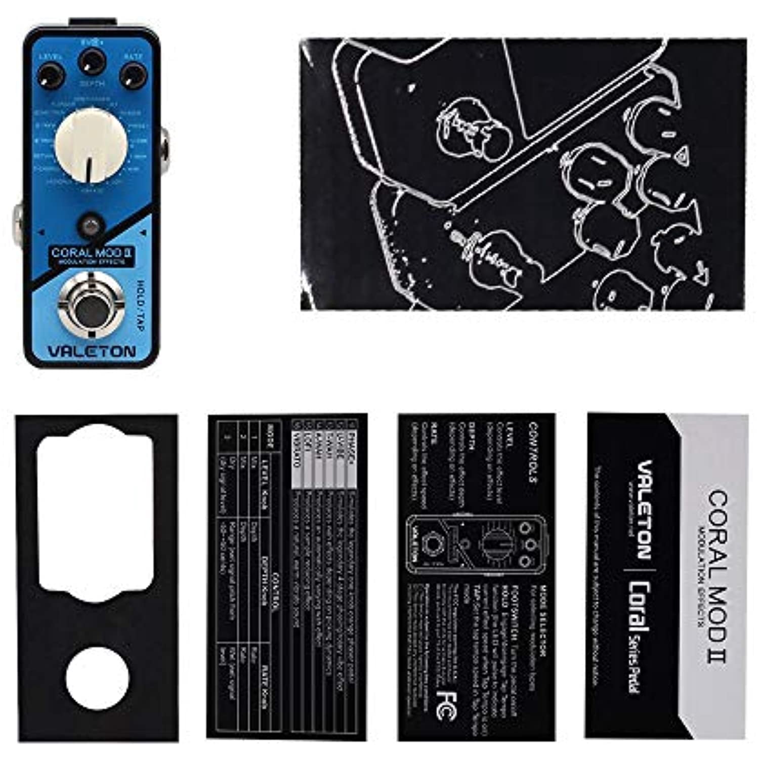 Valeton Coral Mod II Digital Modulation Chorus Flanger Phaser Univibe Tremolo Lofi Multi Effects Guitar Bass Pedal