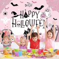 thumbnail image 4 of 75FT Pink Halloween Backdrops for Photography Scary Skeleton Pumpkin Halloween Photo Booth Ghost Bat Spider Cemetery Banner, 4 of 4