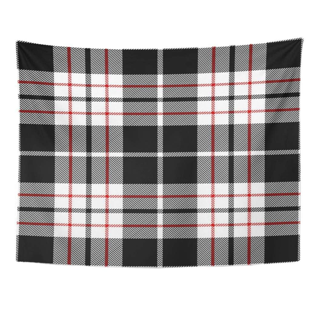 UFAEZU Checkered Black Red and White Tartan Plaid Scottish Pattern Clan