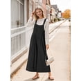 thumbnail image 4 of Cueply Jumpsuits for Women Winter Warm Loose Adjustable Strap Bib Overalls Wide Leg Pants with Pockets, 4 of 6
