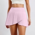 thumbnail image 2 of ibiyuan Athletic Skirts Women Womens Pleated Tennis Skirts Double Ruffle Athletic Skirt with Pockets High Waisted Tummy Control Golf Skorts, 2 of 5