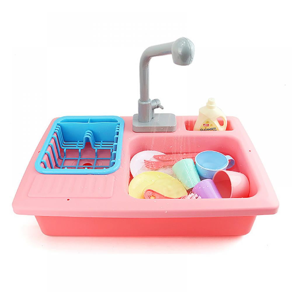 Color Changing Kitchen Sink Toys Heat Sensitive Playing Toy with Running Water 