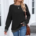 thumbnail image 2 of wdsxpo Sweatshirt for Women Oversized Crewnck Long Sleeve Pullover Trendy Color Block Ribbed Hem Sweatshirt Fall Fashion Clothes, 2 of 8