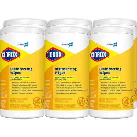 CloroxPro Clorox Disinfecting Wipes, Lemon Fresh, 75 Count (Package May Vary)