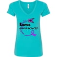 thumbnail image 3 of Inktastic Lupus Awareness Butterfly Ribbon Women's V-Neck T-Shirt, 3 of 5