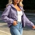 thumbnail image 6 of Jsaierl Women's Lightweight Hooded Windbreaker Jacket Zip Up Elastic Cuffs Casual Outdoor Hiking Travel Rain Coat, 6 of 8
