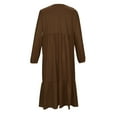 thumbnail image 6 of CYRBOKO Girls Dresses, Breathable Casual Long Sleeve A-line Mid-Length Dresses with Pockets Brown Size 4-5T, 6 of 6