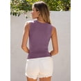 thumbnail image 5 of ANRABESS Womens High Neck Tank Tops Stretchy Sleeveless Racerback Sexy Slim Fit Basic Tee Shirts Y2K Trendy Summer Outfits Purple X-Large, 5 of 8