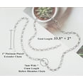 thumbnail image 3 of Aobei Pearl Platinum Plated Long Chain Necklace for Women Chunky Hollow Rhombus Chain Link Necklace Adjustable Geometric Open Chain Layering Jewelry 33.5” + 2”, 3 of 7