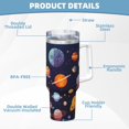 thumbnail image 5 of Sikiie Space Planet Insulated Stainless Water Bottle Lid Travel Mug Cup Insulated Tumblers Cup 40oz Ice Bully With Handle, 5 of 8