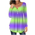 thumbnail image 1 of Tops de Mujer Blusas de Manga Larga Camiseta Suelta Estampada de Moda Cuello Redondo Casual Odeerbi ODB183413, 1 of 5