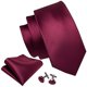 thumbnail image 2 of Corbata Barry.Wang Clásica de Seda Satinada Rojo Burdeos, 2 of 6