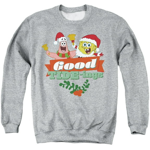 Spongebob Squarepants Santa And Patrick, Christmas Good Tide-Ings Unisex Adult Crewneck Sweatshirt