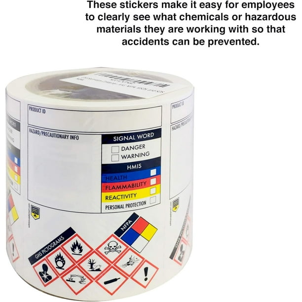 Hazard Stickers Chemical Labels For Bottles Chemical Identifying And ...
