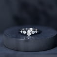 thumbnail image 6 of Rosec Jewels Lab Grown Diamond Pear Shaped Engagement Ring - EF-VS Quality Certified - 5 Stone Diamond Ring - with Jewelry Box, 925 Sterling Silver, US 4.00, 6 of 7