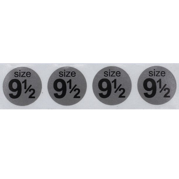Gray Shoe Size 9 1/2 Stickers | 0.75 Inch Round | 500 Pack - Walmart.com