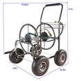 thumbnail image 4 of GDF Studio 4-Wheel Portable Garden Hose Reel Cart with Storage Basket, Rust Resistant Water Hose Holder, Dark Gray, 4 of 18