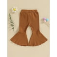 thumbnail image 4 of GXFC Toddler Girls Flared Pants 6M 1T 2T 3T 4T Kids Girl Casual Bell Bottoms Pants Trousers Spring Fall Casual Bow High Waisted Long Pants for Children Girls, 4 of 8