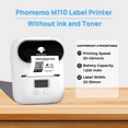 thumbnail image 3 of Phomemo M110 Label Maker Portable Bluetooth Thermal Printer for Clothing Jewelry Retail Mailing Barcode, Compatible with Android & iOS, 3 of 11