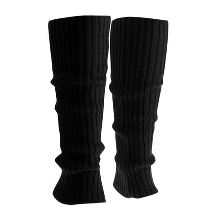 

Hanas Fashion Socks Ladies Cable Knit Leg Warmer Long Boot Thigh-High Socks Dance Legging Socks Black One Size