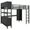 Black, variant on Tcbosik Metal Loft Bed with L-Shaped Desk and Storage Wardrobe, Full Size Heavy Duty Bedframe with Cubes and Shelves for Home, Apartment, Off White