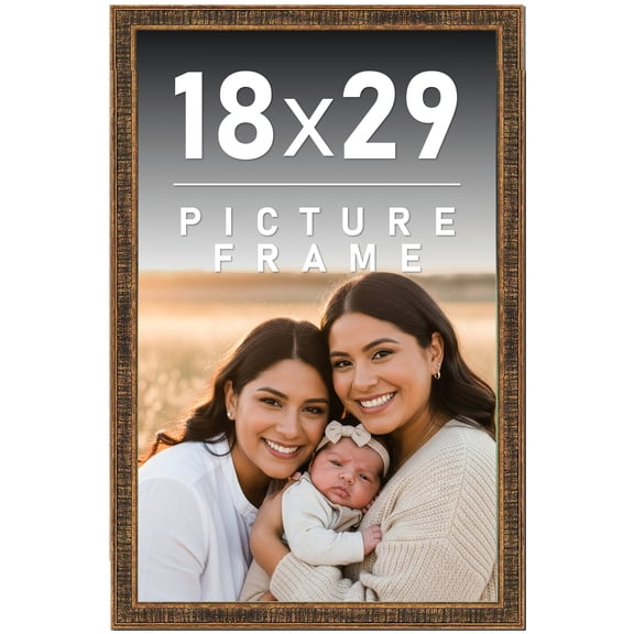 18x29 Frame Gold Picture Frame - Complete Modern Photo Frame Includes UV Acrylic Shatter Guard
