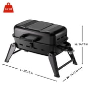 MASTER COOK Portable Gas Grill, 10,000 BTU Outdoor Tabletop BBQ Propane Grill with Foldable Legs for RV, Camping