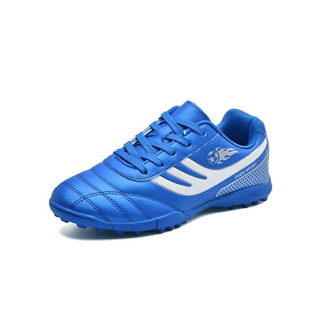 

Gomelly Kids Comfort Lace Up Athletic Shoe Boys Soccer Cleats Mens Football Shoes Blue Broken 1Y