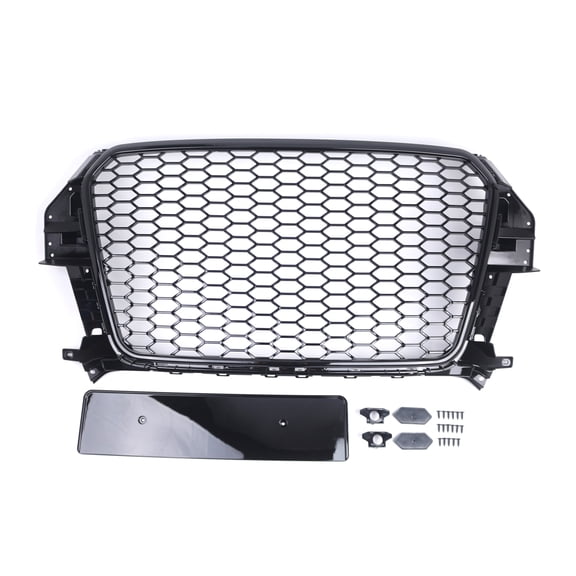 Mescukay For 2013-2015 Audi Q3 RSQ3 Style Front Grille Honeycomb Grill Gloss Black
