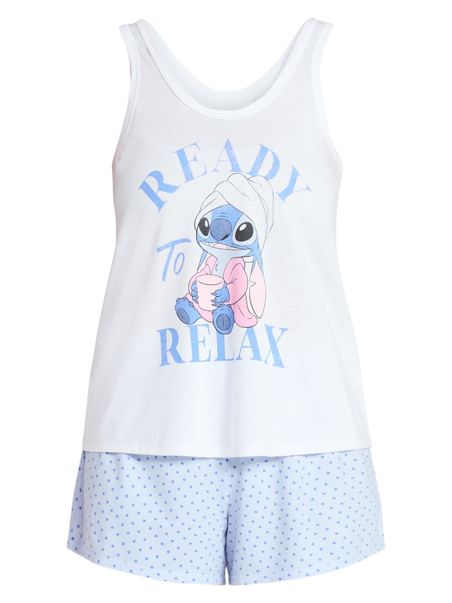Disney Stitch Women's and Women's Plus Tank Top and Shorts Pajama Set, 2-Piece, Sizes XS-3X