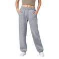 thumbnail image 2 of HKYNLAG Womens Fleece Lined Sweatpants Fleece High Waisted Athletic Workout Joggers Baggy Loungewear Bottoms Light Gray M, 2 of 5
