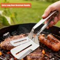 thumbnail image 4 of Stainless Steel Grill Clamp, 2026 Upgraded Anti-Scald Extended Handle Spatula Tongs, 10 Inch Multifunctional Food Flip Shovel Clip with Non-Slip Grip, Heavy-Duty Slotted Double Spatula (2 Pcs Red), 4 of 9