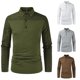 thumbnail image 3 of Mens Slim Fit Casual Shirt Long Sleeves Breathable T Shirts Stitching Soft Top, 3 of 8