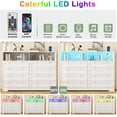 thumbnail image 6 of Senfot 8 Drawer Dresser with Charging Station, Led Lights & 2 Open Compartments, Large Dresser Console Table,Modern Wood Chest of Drawers, for Bedrooms, Living Rooms, Apartments, White, 6 of 8