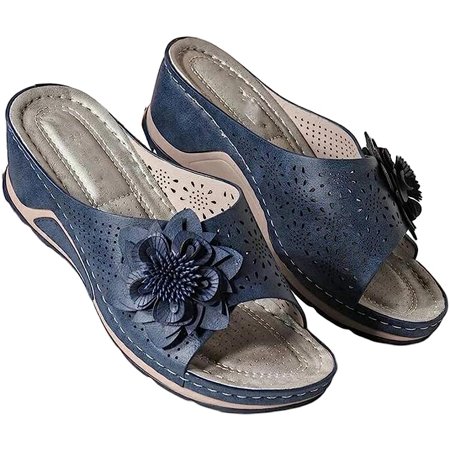 

DabuLiu Women Summer Kitten-heel Sandals Mothers Hollow-out Flower Fashion Breathable Non-slip Casual Comfortable Outdoor Shoes New