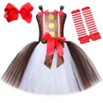 thumbnail image 2 of Disfraz de hombre de jengibre para niña, ropa de fiesta navideña para niños, vestido de tutú con galletas de jengibre y pan de jengibre, 2 of 5